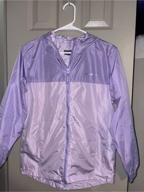 Eddie Bauer Two-Tone Lavender Hooded Windbreaker